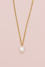 SEREN 18K Gold Plated Freshwater Pearl Pendant Necklace