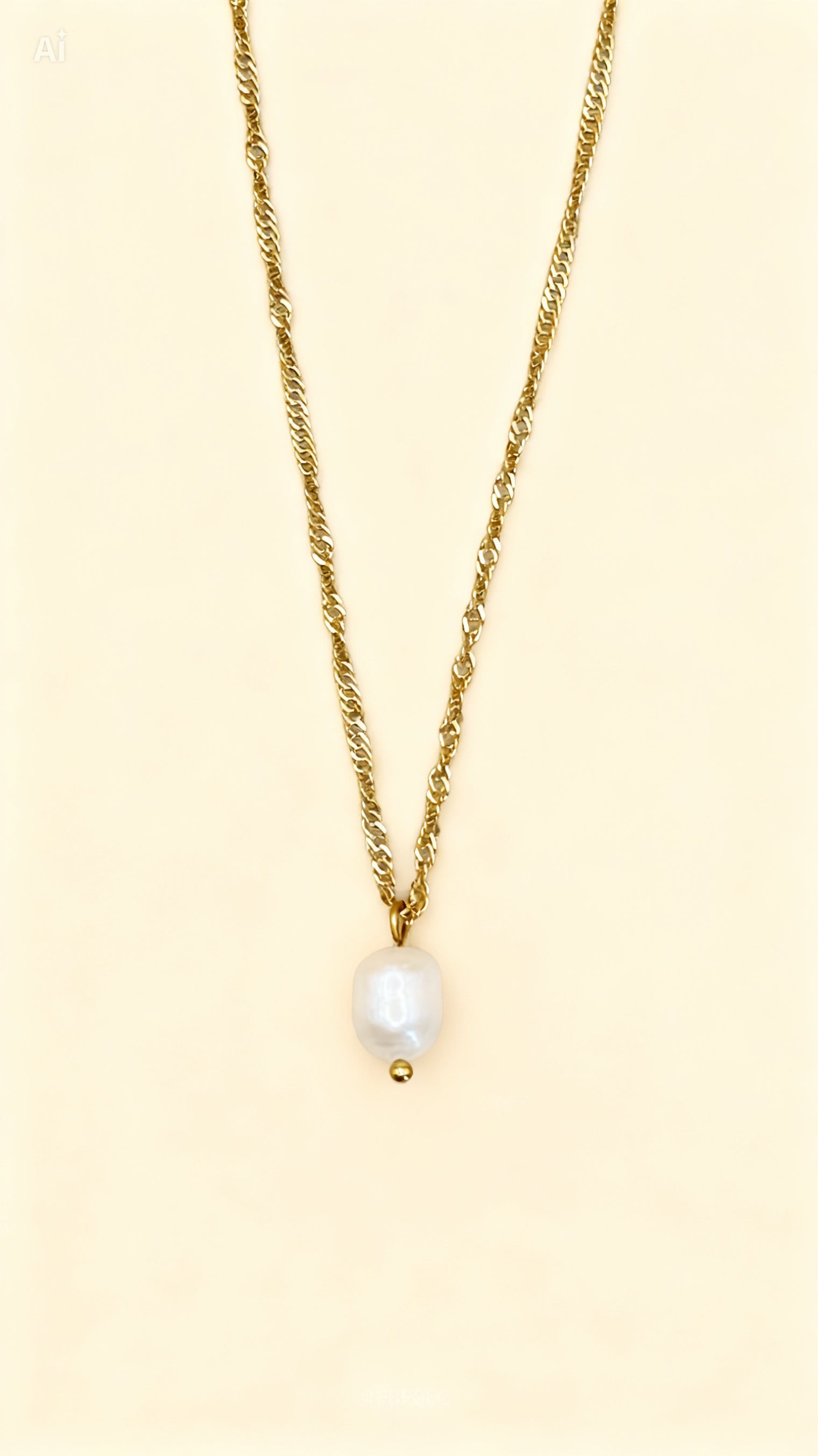 SEREN 18K Gold Plated Freshwater Pearl Pendant Necklace