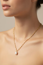 SEREN 18K Gold Plated Freshwater Pearl Pendant Necklace