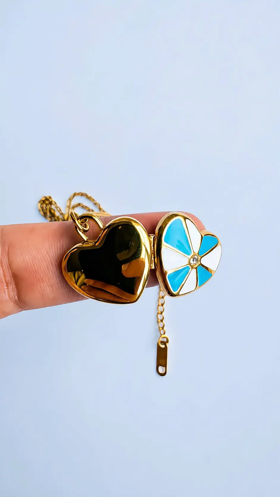 MILO 18K Gold Plated Heart Photo Locket Necklace
