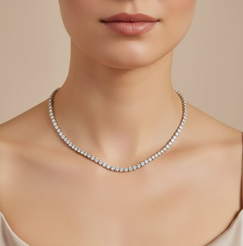 ARIA 18K Gold Plated Crystal Tennis Necklace