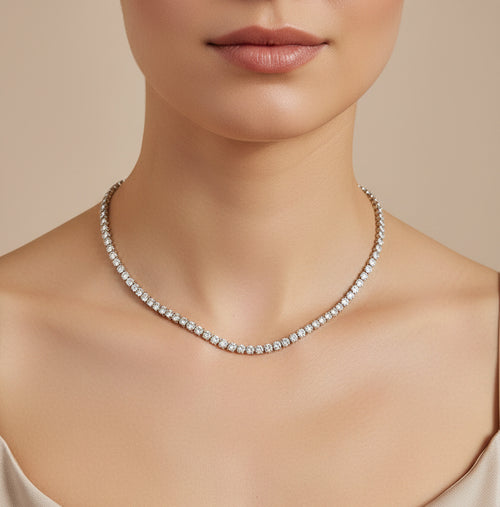 ARIA 18K Gold Plated Crystal Tennis Necklace