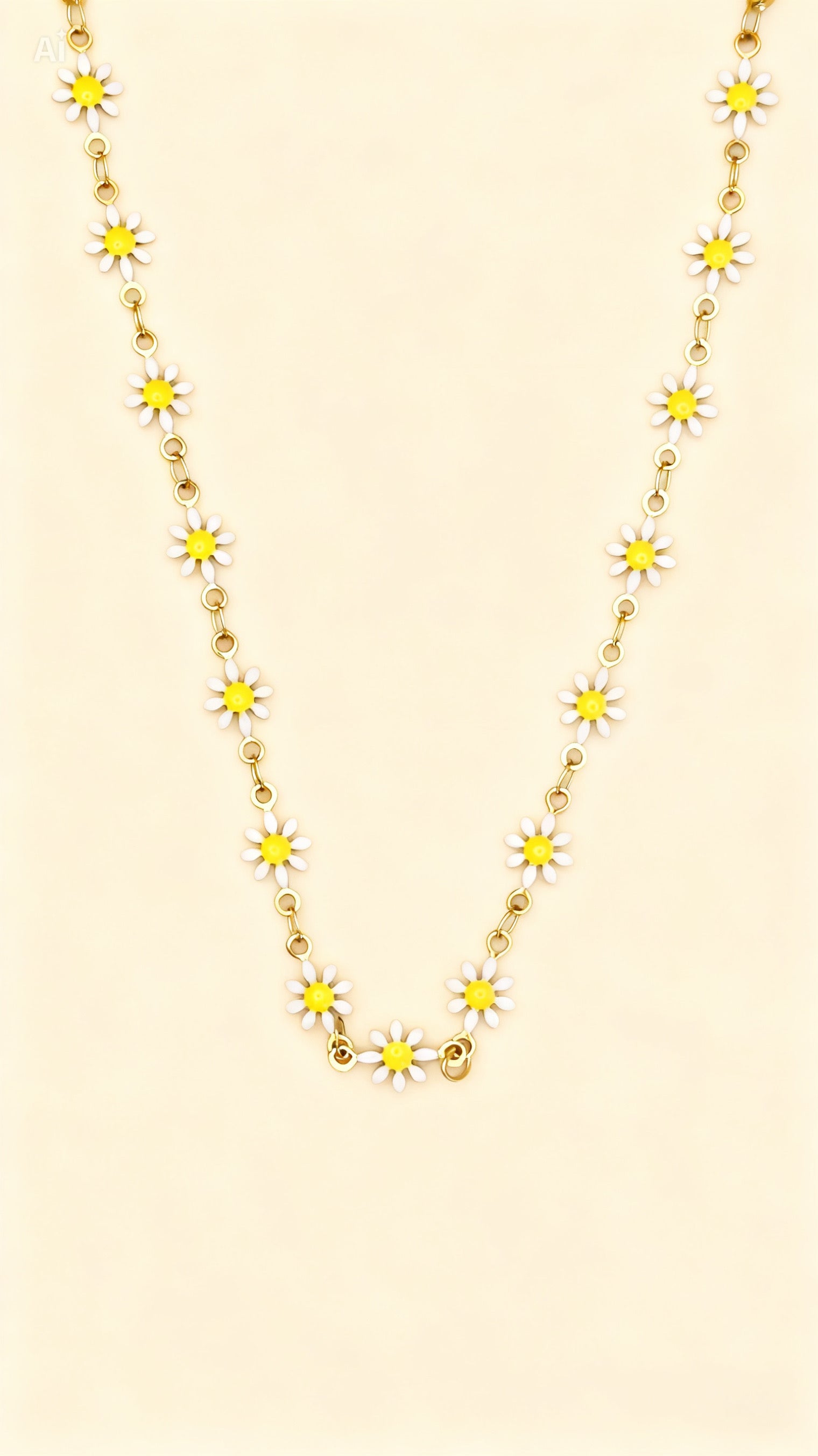 LUMIÈRE 18K Gold Plated Daisy Chain Necklace