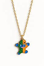 Colorful Patchwork Monster Halloween Necklace