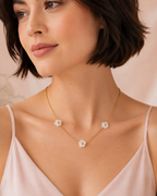 IVORA 18K Gold Plated Flower Necklace