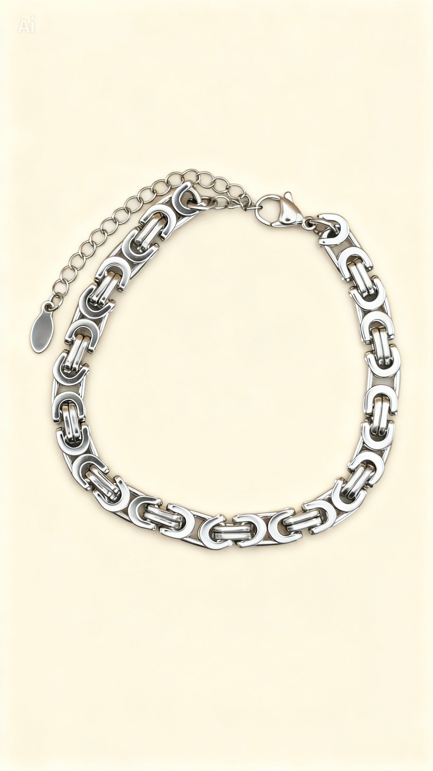KAI Stainless Steel Emperor Chain Men’s Bracelet