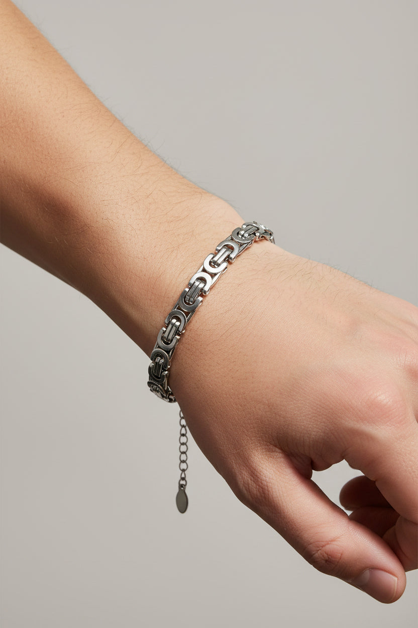 KAI Stainless Steel Emperor Chain Men’s Bracelet