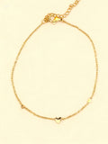 ZIVA 18K Gold Plated Heart Chain Anklet