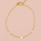 ZIVA 18K Gold Plated Heart Chain Anklet