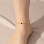 ZIVA 18K Gold Plated Heart Chain Anklet