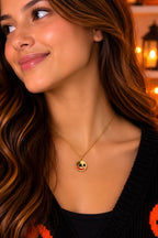 Spooky Smiley Skull Halloween Necklace