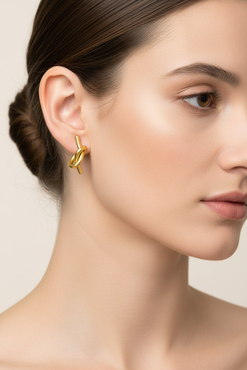 ARIA 18K Gold Plated Knot Earrings