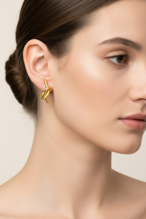 ARIA 18K Gold Plated Knot Earrings