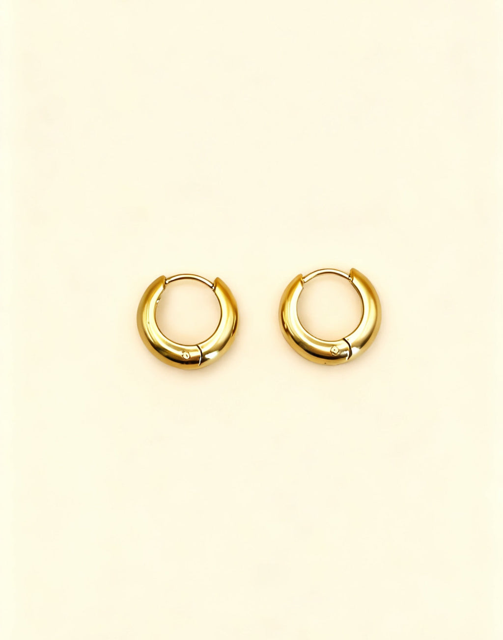 SOLENE 18K Gold Plated Mini Chunky Hoop Earrings (10mm)