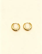 SOLENE 18K Gold Plated Mini Chunky Hoop Earrings (10mm)