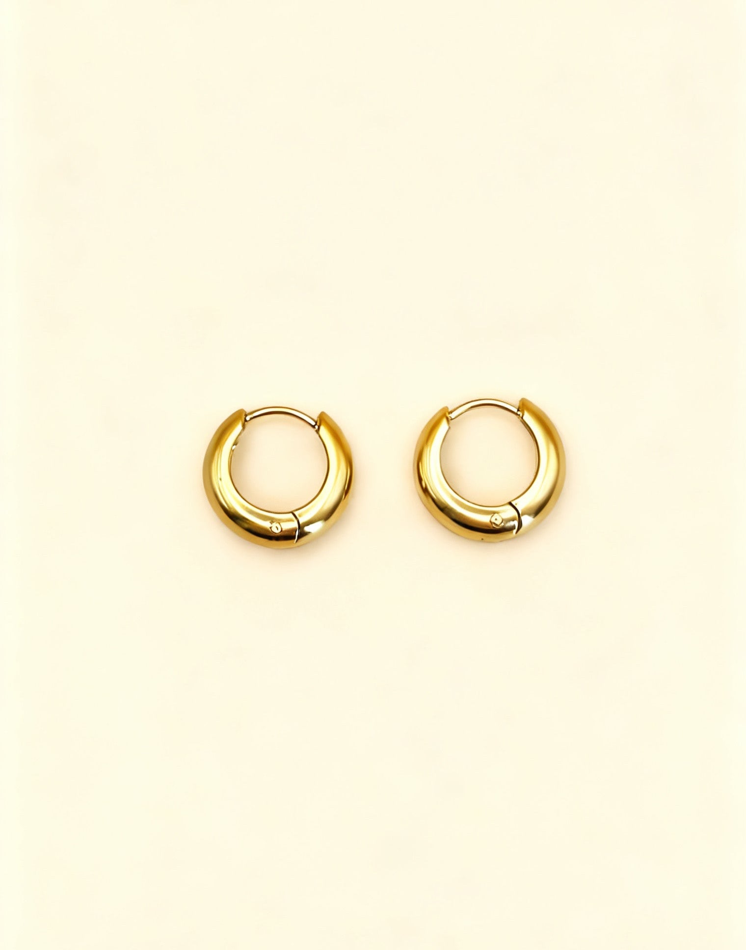 SOLENE 18K Gold Plated Mini Chunky Hoop Earrings (10mm)