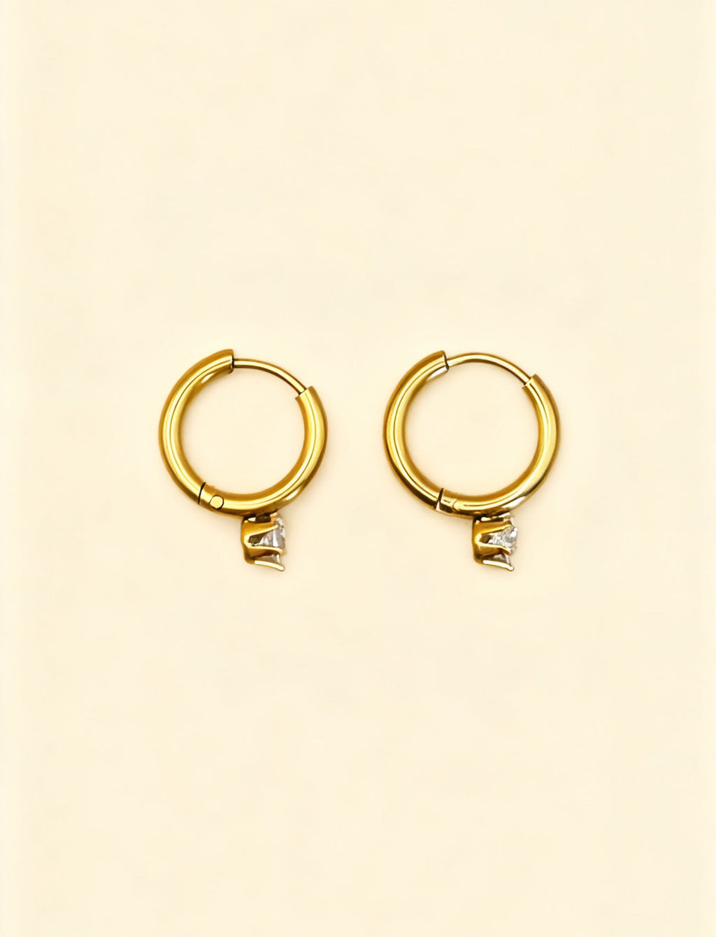 ELARA 18K Gold Plated Mini Hoop Earrings with Crystal Accent