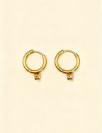ELARA 18K Gold Plated Mini Hoop Earrings with Crystal Accent
