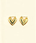 AMOUR 18K Gold Plated Heart Hoop Earrings