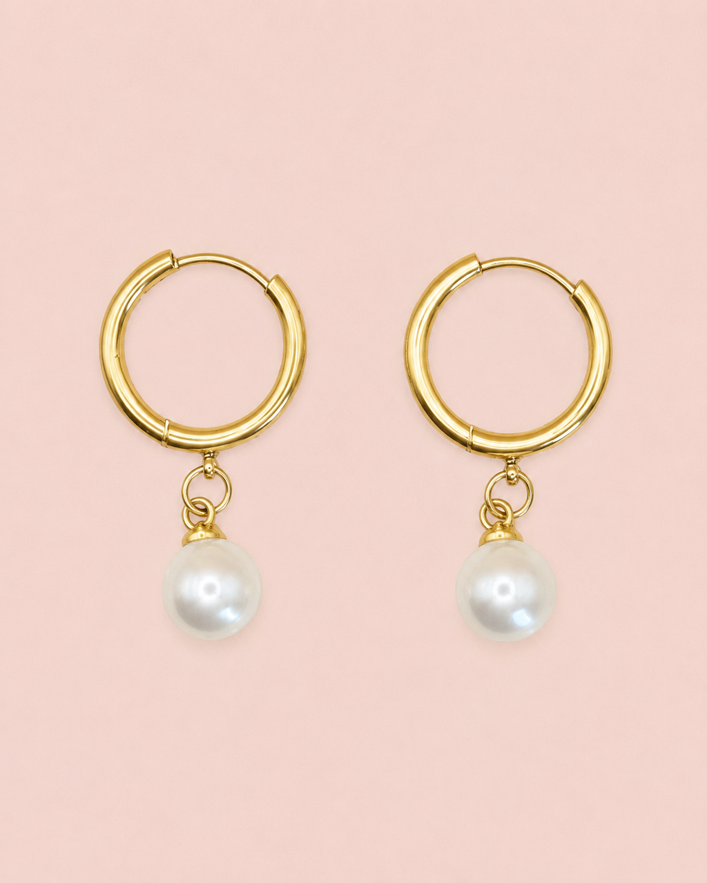 AMARA 18K Gold Plated Pearl Bead Earrings