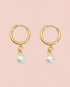 AMARA 18K Gold Plated Pearl Bead Earrings