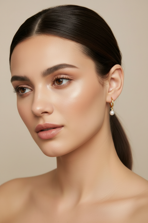AMARA 18K Gold Plated Pearl Bead Earrings