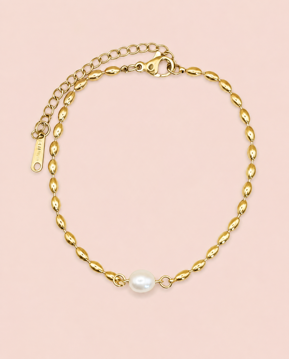 AMARA 18K Gold Plated Pearl Bead Bracelet