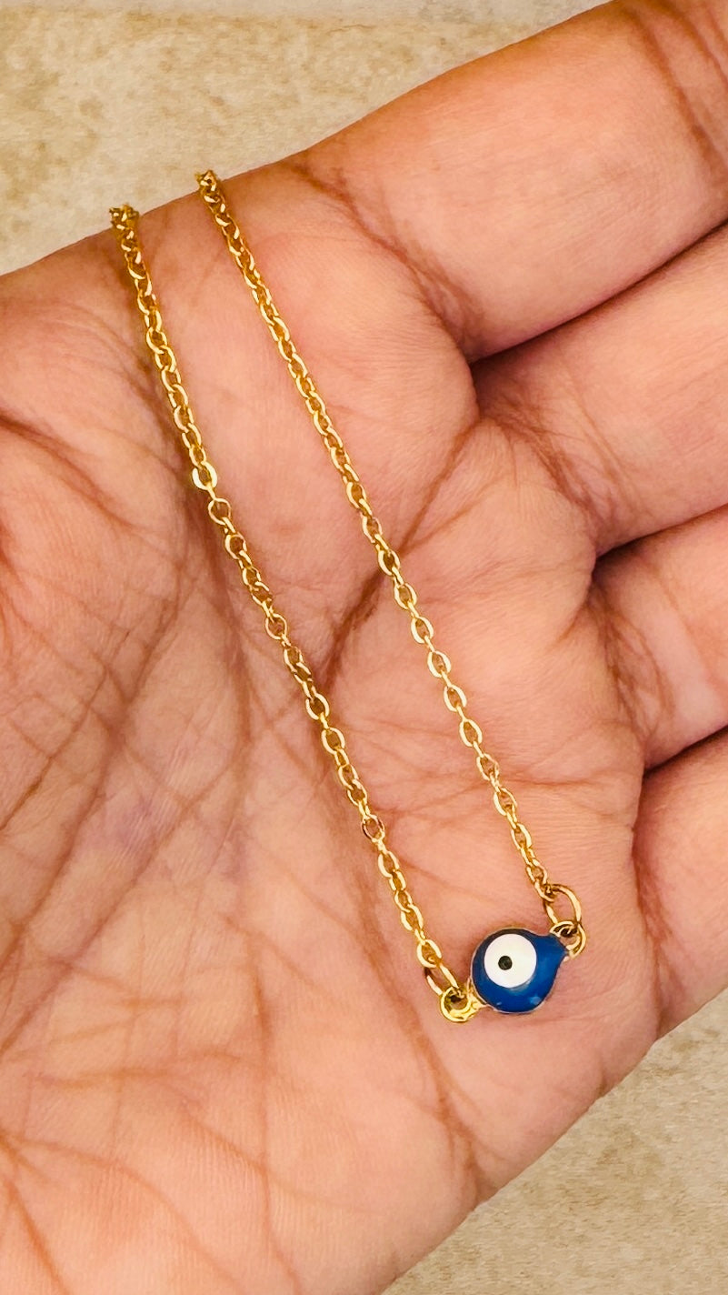 NAZAR 18K Gold Plated Evil Eye Chain Necklace