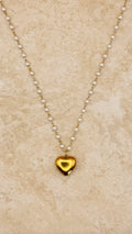 ELISE 18K Gold Plated Pearl Chain Heart Necklace