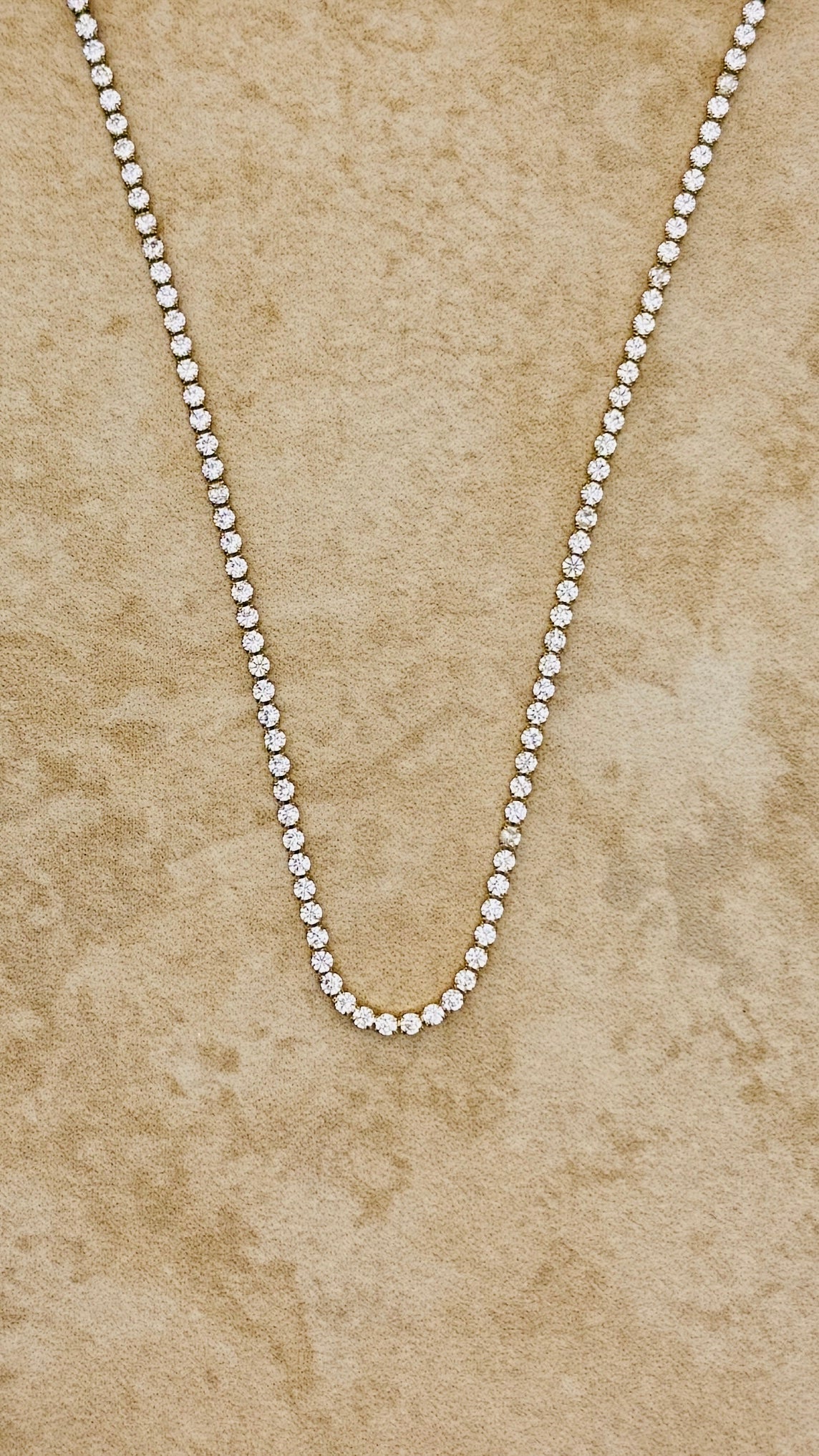 ARIA 18K Gold Plated Crystal Tennis Necklace