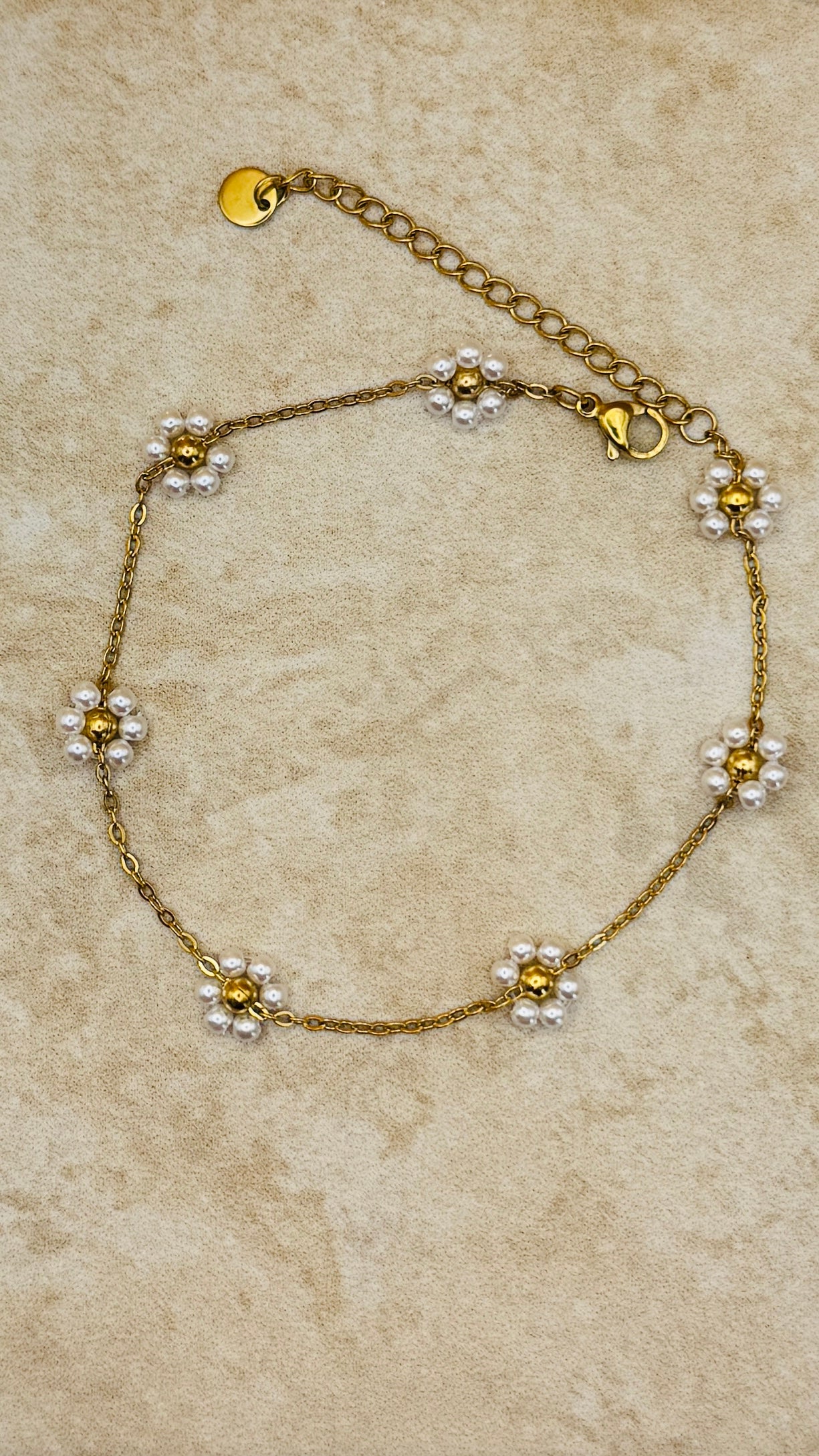 ALBA 18K Gold Plated Floral Anklet