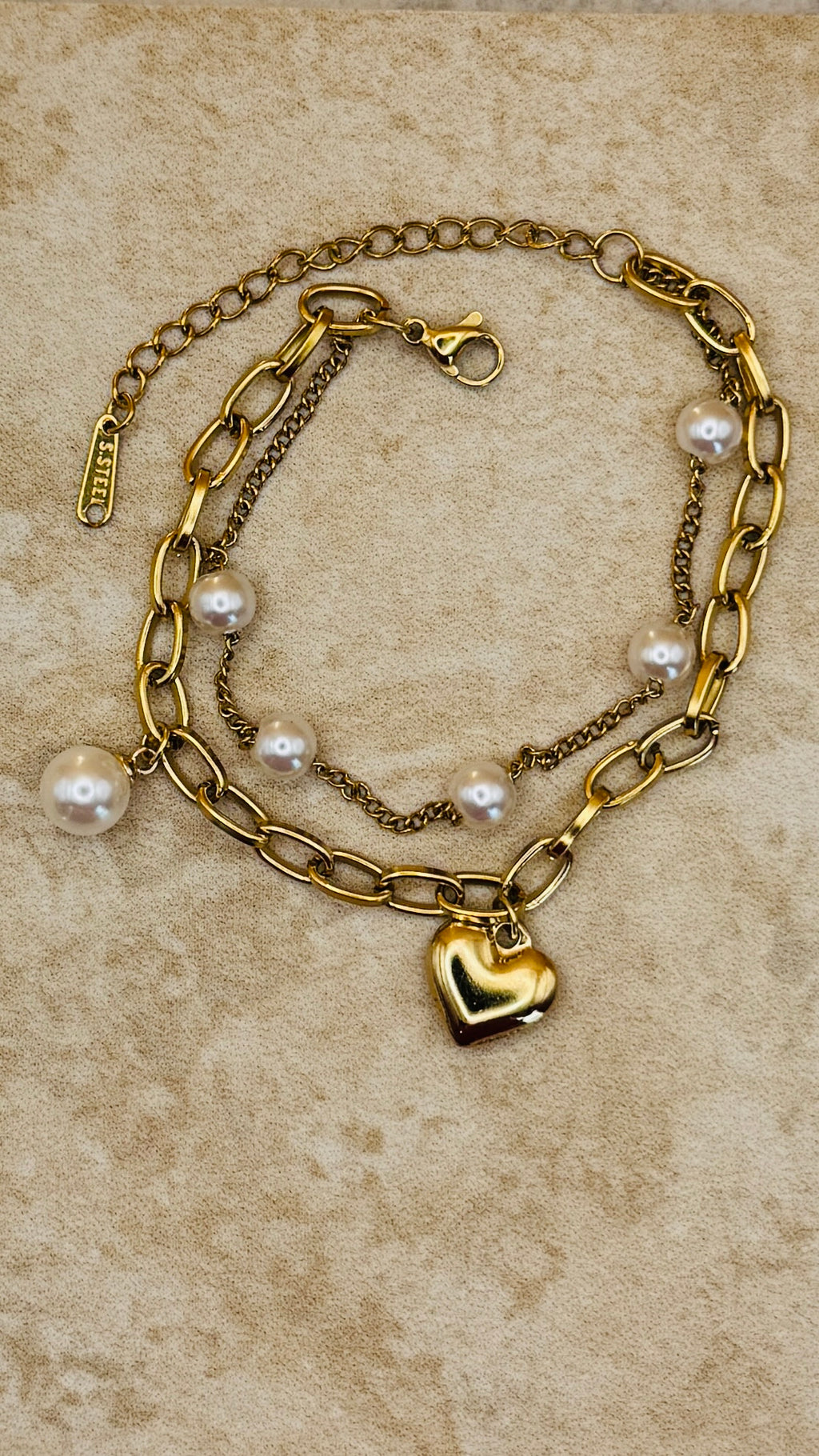KAIA 18K Gold Plated Pearl Chain Bracelet