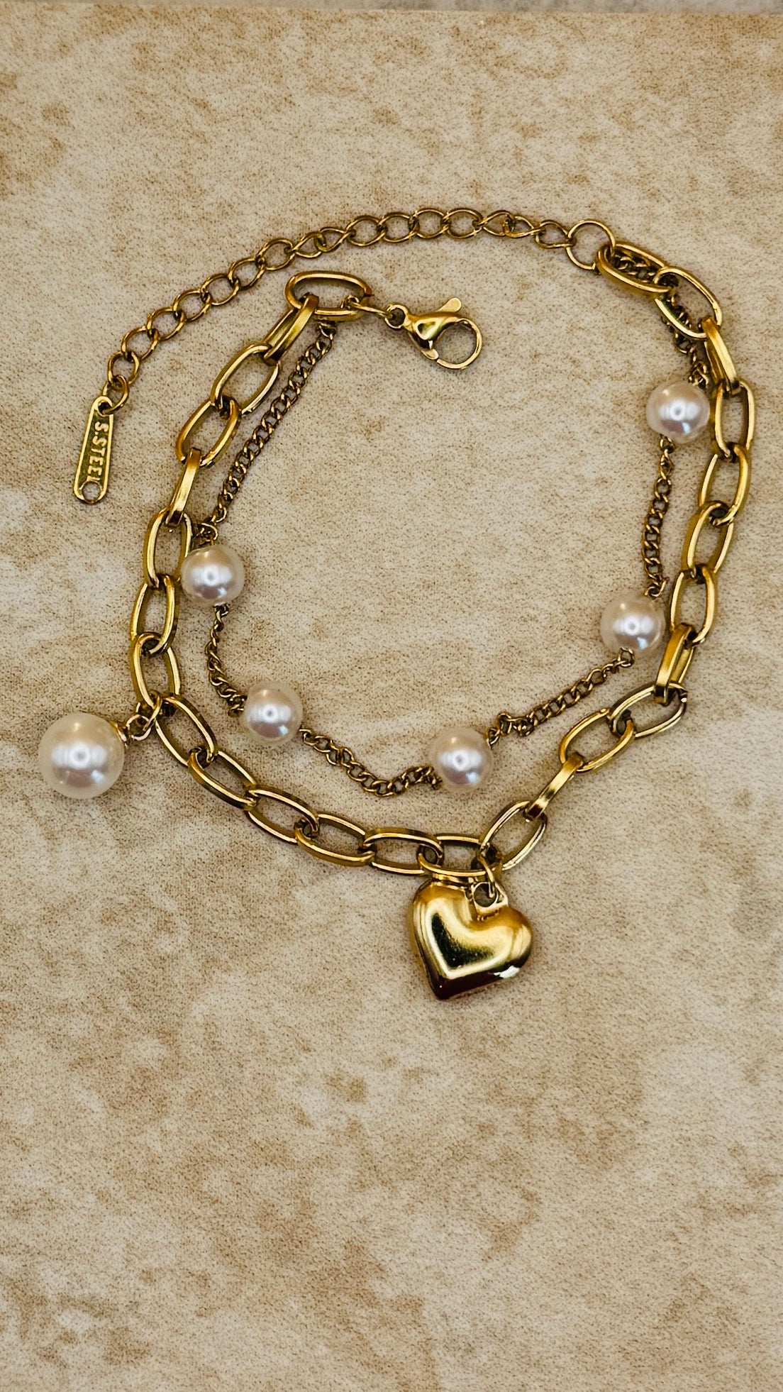 KAIA 18K Gold Plated Pearl Chain Bracelet