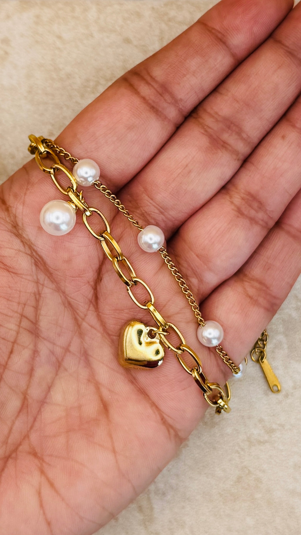 KAIA 18K Gold Plated Pearl Chain Bracelet