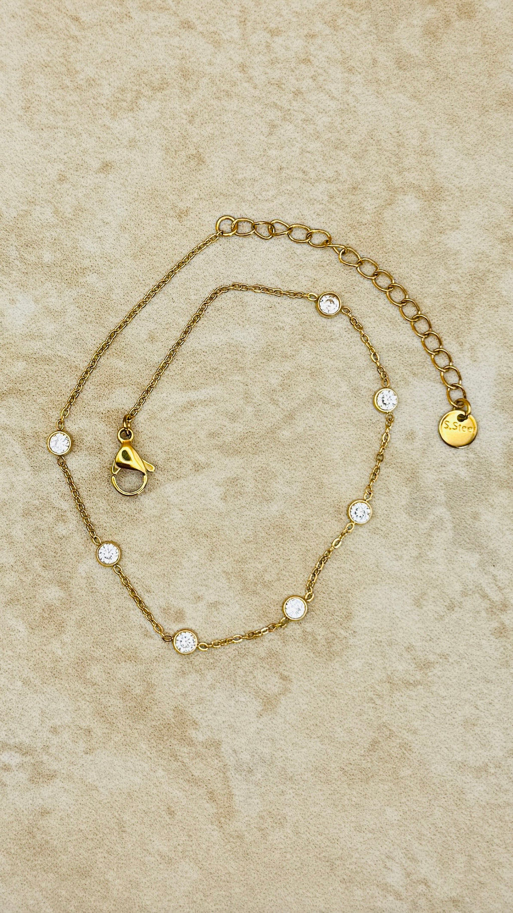 VAYA 18K Gold Plated Zircon Chain Anklet