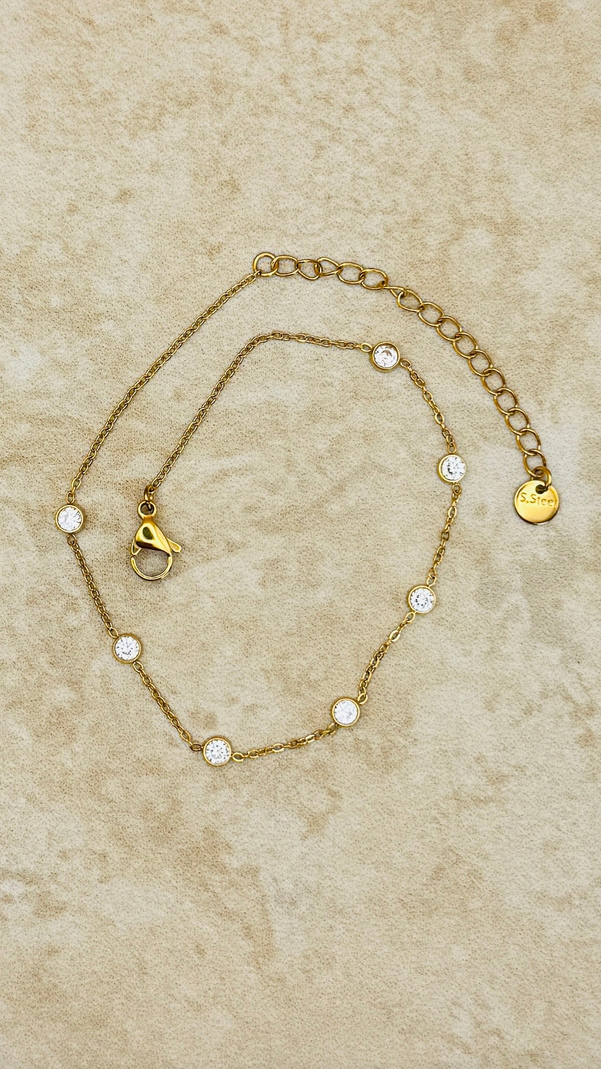 VAYA 18K Gold Plated Zircon Chain Anklet