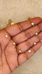 VAYA 18K Gold Plated Zircon Chain Anklet