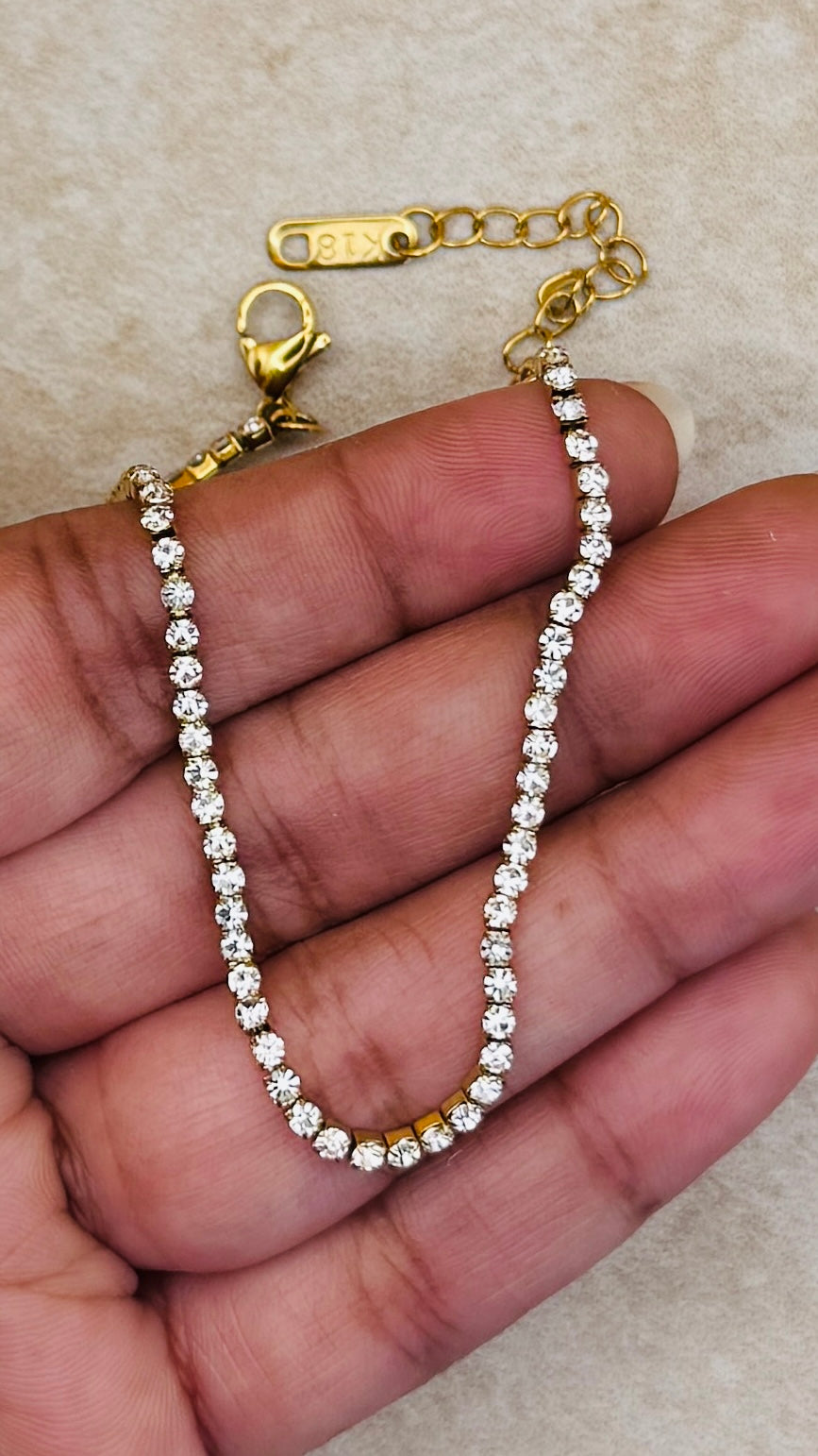 SERA 18K Gold Plated Zircon Chain Bracelet