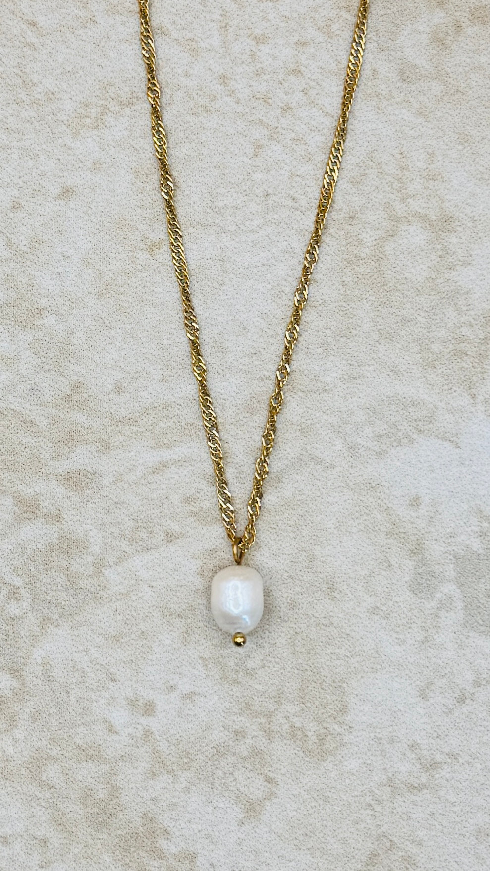 SEREN 18K Gold Plated Freshwater Pearl Pendant Necklace