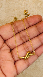 ARIA 18K Gold Plated Knot Necklace, Earrings & Bracelet Set