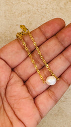 MIRA 18K Gold Plated Freshwater Pearl Chain Bracelet