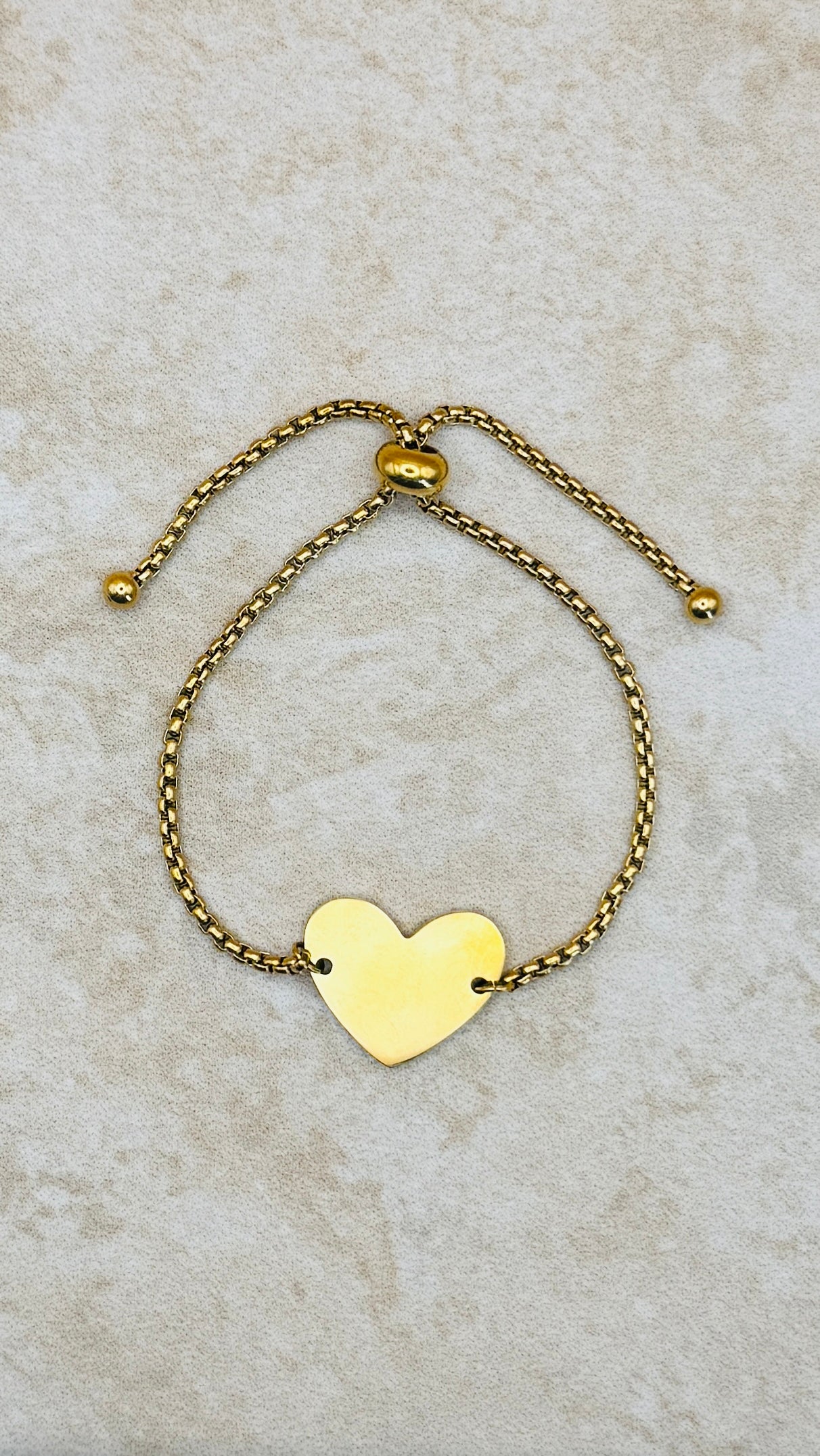 SOREL 18K Gold Plated Heart Slider Chain Bracelet
