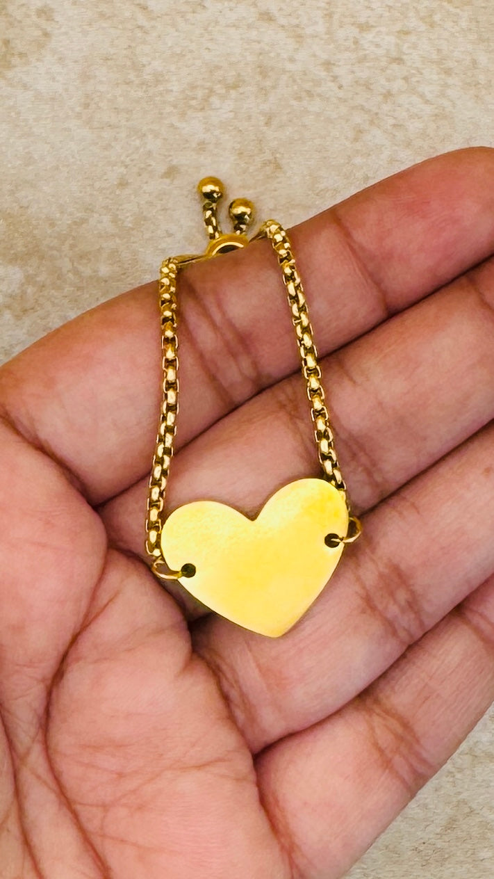 SOREL 18K Gold Plated Heart Slider Chain Bracelet