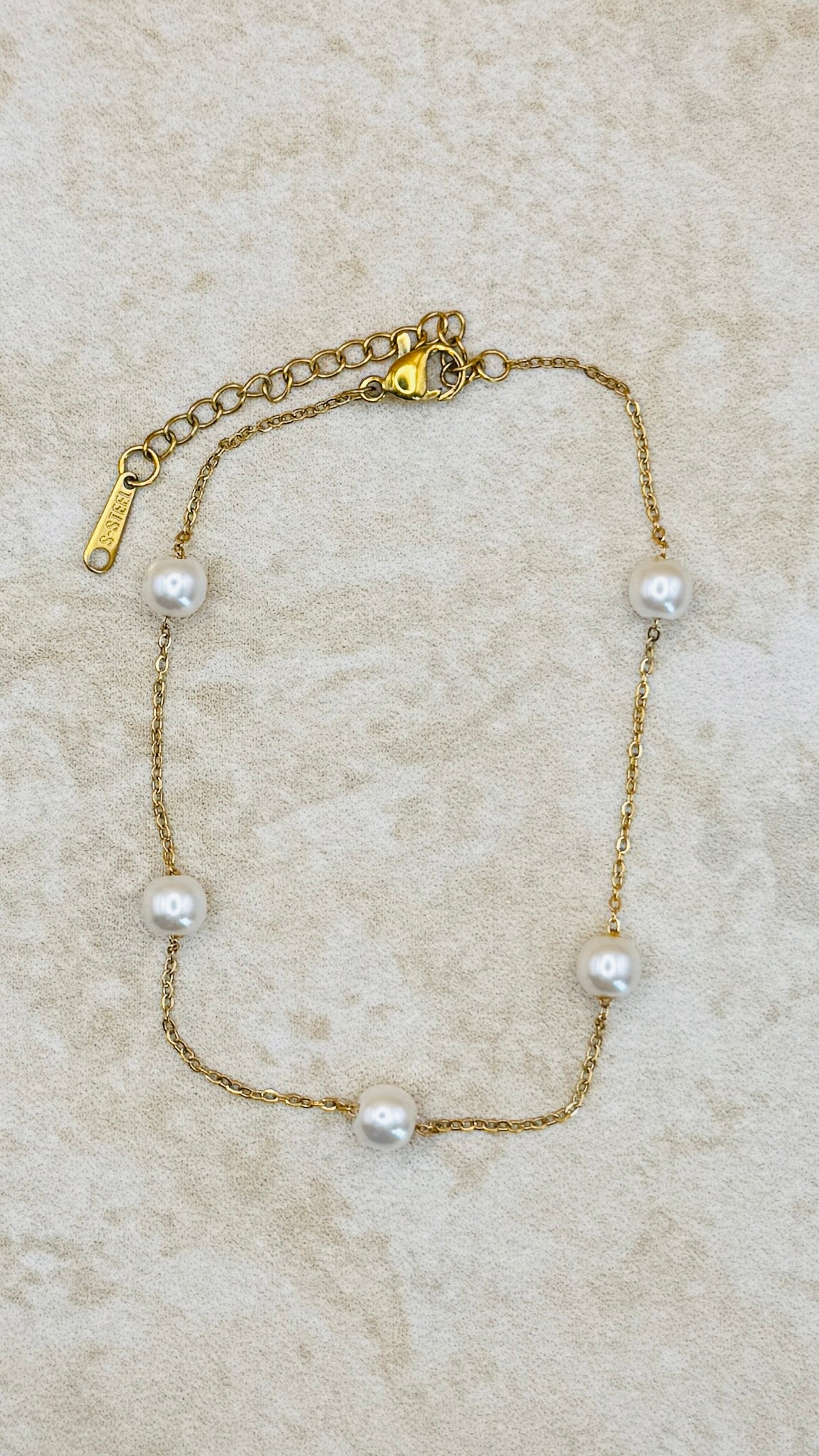 KORA 18K Gold Plated Beaded Chain Anklet