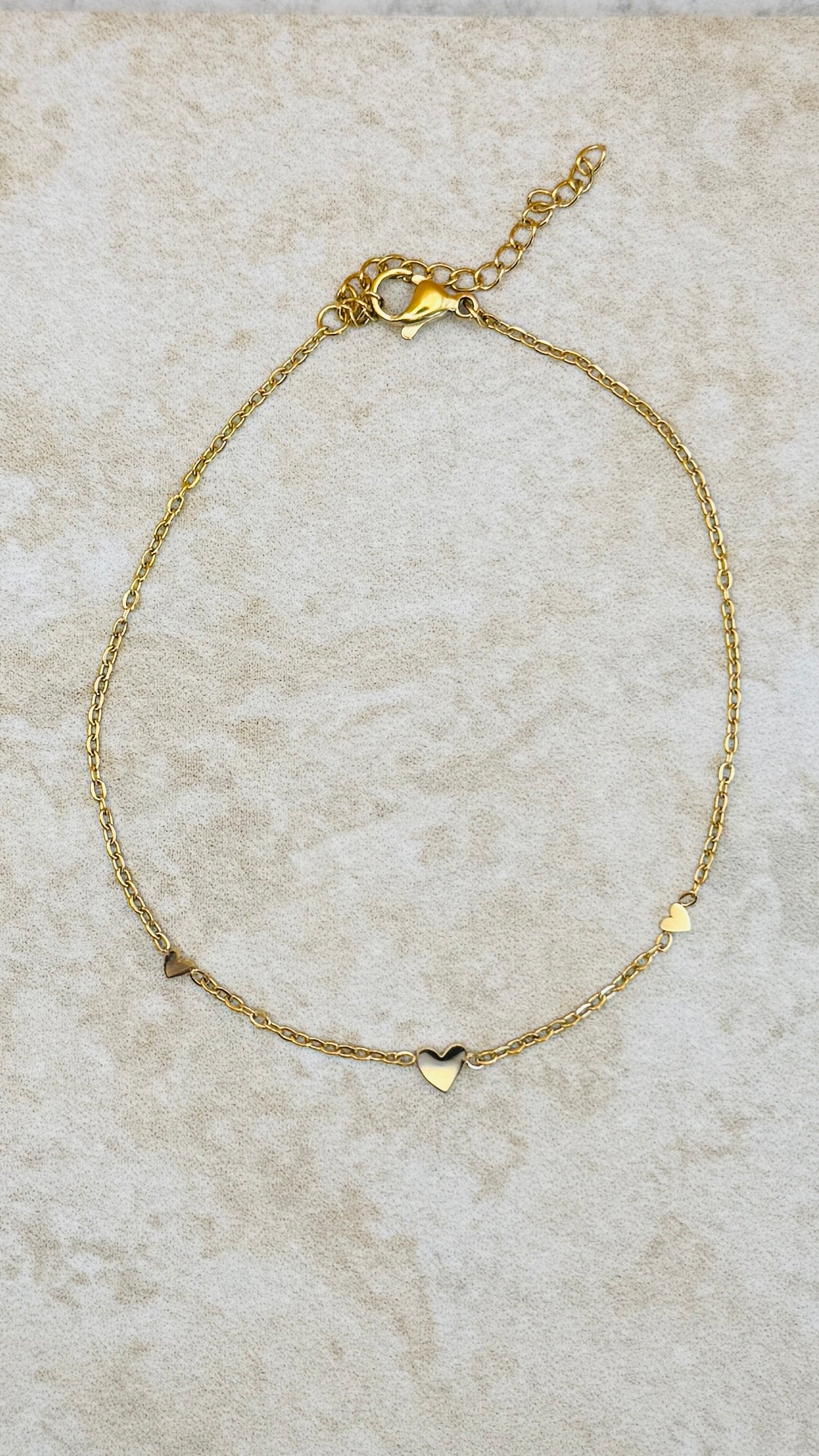 ZIVA 18K Gold Plated Heart Chain Anklet