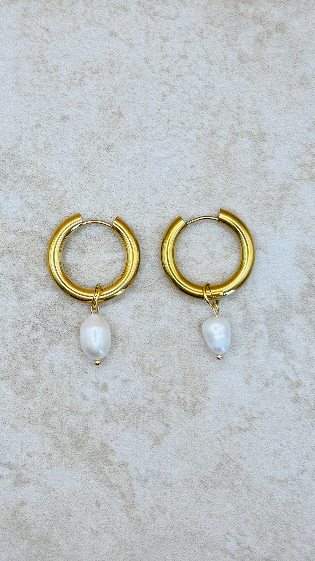LUNA 18K Gold Plated Freshwater Pearl Detachable Hoop Earrings