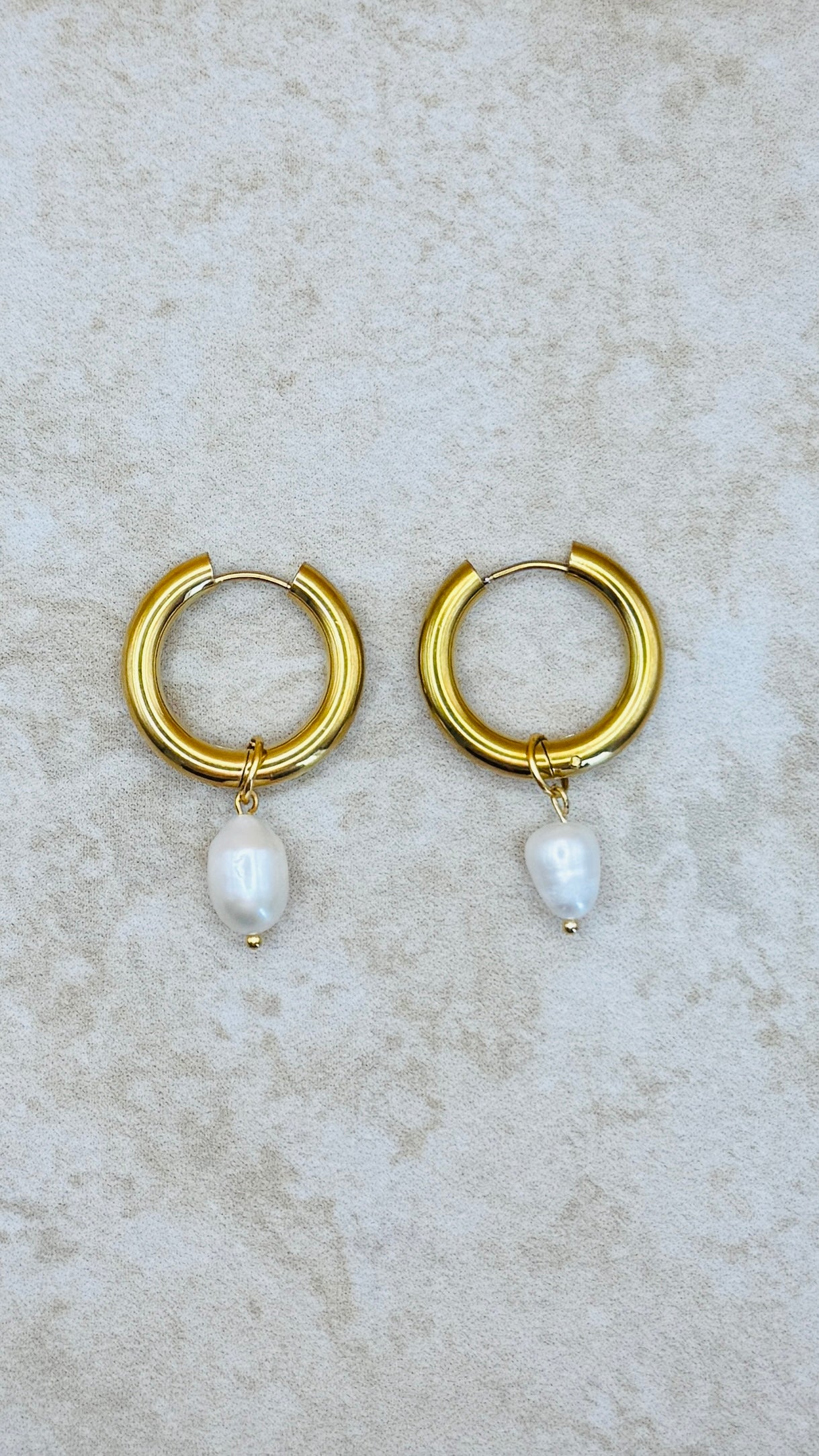 LUNA 18K Gold Plated Freshwater Pearl Detachable Hoop Earrings