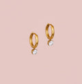 ELARA 18K Gold Plated Mini Hoop Earrings with Crystal Accent