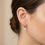 ELARA 18K Gold Plated Mini Hoop Earrings with Crystal Accent