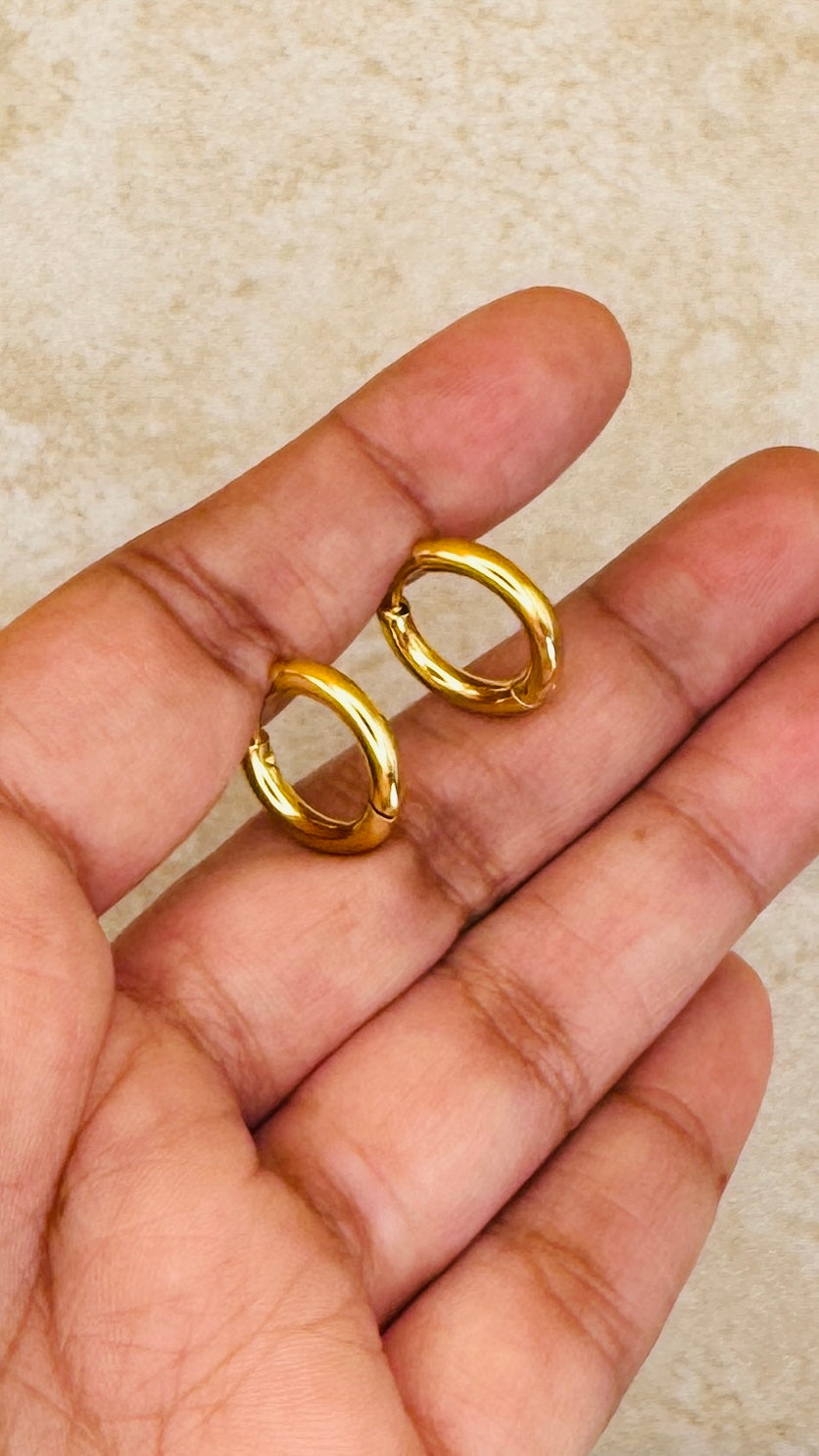 ARIA 18K Gold Plated Mini Hoop Earrings (10 mm)